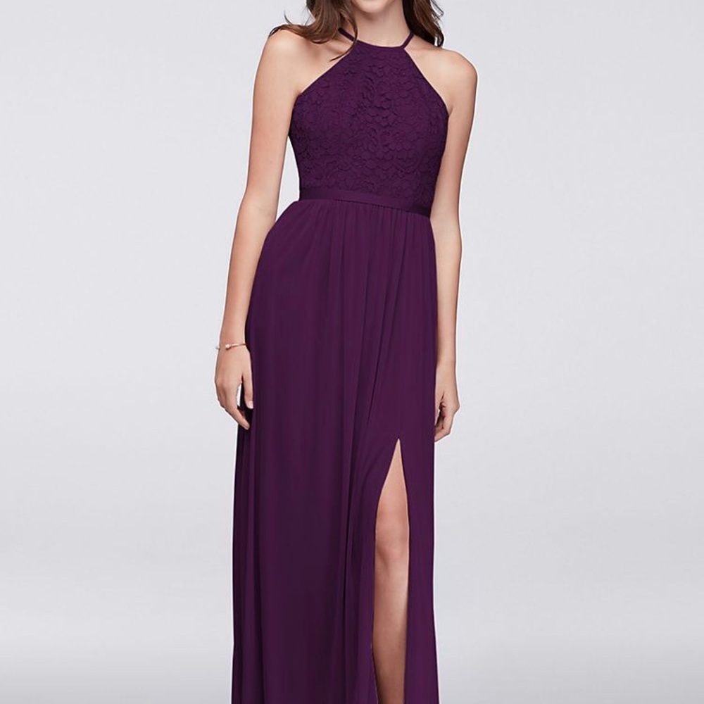 David’s Bridal halter bridesmaid dress